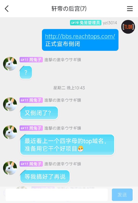 新域名昨天下午5:23左右，yzl3014在备用群中（主群仍在全员禁言，查看有关报道）询问CEO有关新域名的事情