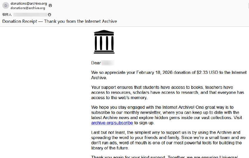 捐助 Internet Archive本频道捐助了 2 USD 以感谢 Internet Archive 的网页存档服务